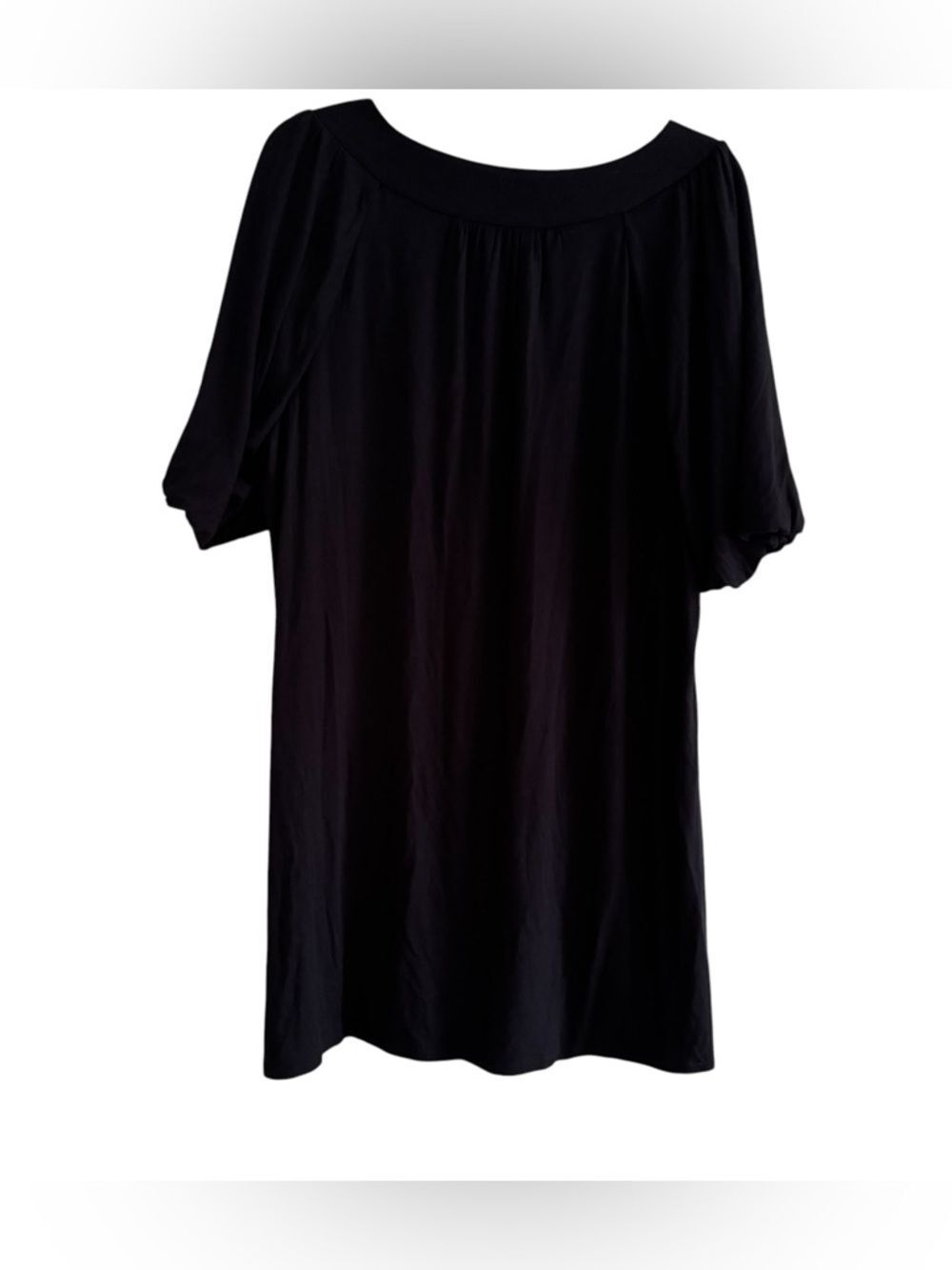 Style & Co. Black Dark Relaxed Peasant Tunic Top Beaded Golden Embellishment XL - Picture 4 of 5